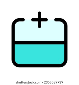 Editable add row above vector icon. Part of a big icon set family. Perfect for web and app interfaces, presentations, infographics, etc