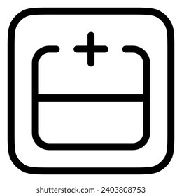 Editable add row above vector icon. Part of a big icon set family. Perfect for web and app interfaces, presentations, infographics, etc