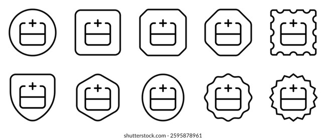 Editable add row above vector icon. Part of a big icon set family. Perfect for web and app interfaces, presentations, infographics, etc