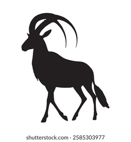 Editable Addax Silhouette for Custom Graphic Design - Addax Vector - Addax Illustration