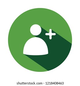editable additional phone contact vector icon, Modern design, simple round style, white and green flat color