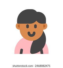 Editable adult woman with ponytail hairstyle avatar vector icon. User, profile, identity, persona. Part of a big icon set family. Perfect for web and app interfaces, presentations, infographics, etc