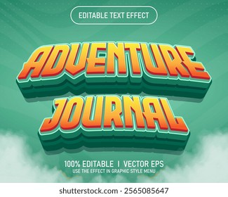 editable adventure journal vector text effect with modern style design