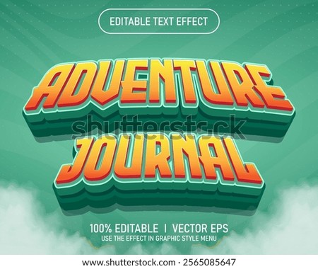 editable adventure journal vector text effect with modern style design