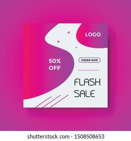 Editable advertising sale banner social media post design template