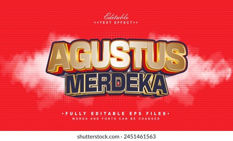 editable agustus merdeka text effect.typhography logo