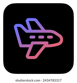 Editable airplane vector icon. Vehicles, transportation, travel. Part of a big icon set family. Perfect for web and app interfaces, presentations, infographics, etc