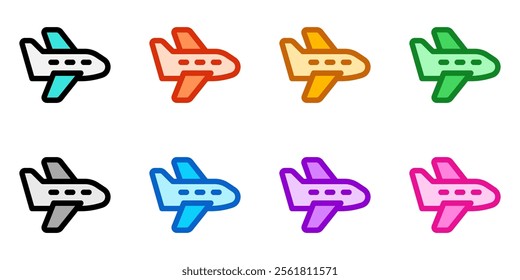 Editable airplane vector icon. Vehicles, transportation, travel. Part of a big icon set family. Perfect for web and app interfaces, presentations, infographics, etc