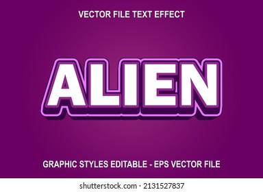 Editable Alien Text Effect With Purple Color.