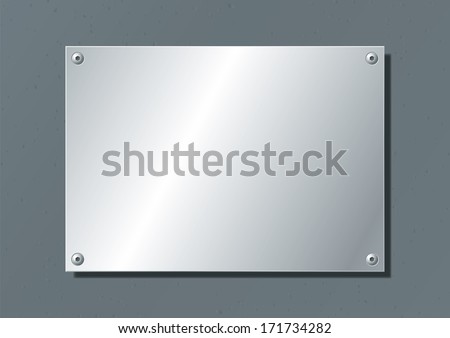editable aluminum company plate fixed with allen screws ストックフォト © 