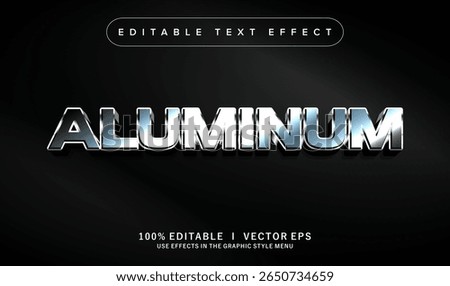 editable aluminum vector text effect with modern style design