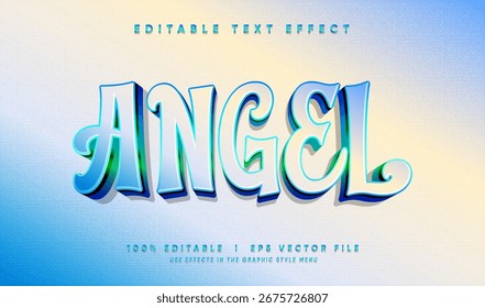 editable angel 3d vector text effect with modern style