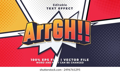 editable anger expression text effect.typhography logo