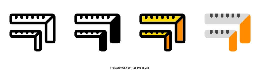 Editable angle rulers, measurement vector icon. Construction, tools, industry. Part of a big icon set family. Perfect for web and app interfaces, presentations, infographics, etc