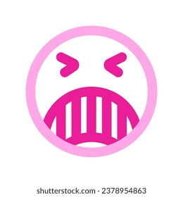 Icono de vector emoticono de expresión editable enfadado, alterado. Parte de una familia de iconos grandes. Parte de una familia de iconos grandes. Perfecto para interfaces web y de aplicaciones, presentaciones, infografías, etc