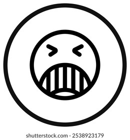 Bearbeitbar wütend, verärgert, Ausdruck Emoticon Vektorsymbol. Teil einer großen Ikone-Set-Familie. Teil einer großen Ikone-Set-Familie. Perfekt für Web- und App-Schnittstellen, Präsentationen, Infografiken usw.