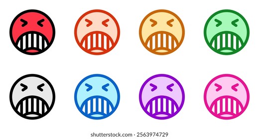 Editable angry, upset, expression emoticon vector icon. Part of a big icon set family. Part of a big icon set family. Perfect for web and app interfaces, presentations, infographics, etc