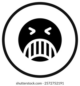 Editable angry, upset, expression emoticon vector icon. Part of a big icon set family. Part of a big icon set family. Perfect for web and app interfaces, presentations, infographics, etc