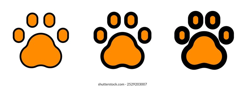 Animal editable, icono de Vector de impresión de pata de mascota. Veterinario, animal, cuidado de mascotas, tienda de mascotas. Parte de una gran familia de iconos. Perfecto para interfaces de negocios, Web y App, presentaciones, infografías, etc