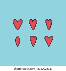 Editable animated vector heart icon pixel art illustration for game development,
game asset, web asset, graphic design, and printed purpose.
