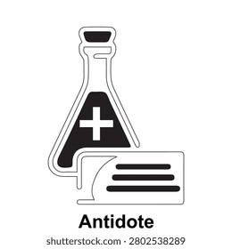 Editable antidote icon vector representing poison neutralization, emergency toxicology treatment, drug reversal therapy, and life-saving medical intervention in a clean, professional and scalable vector design.