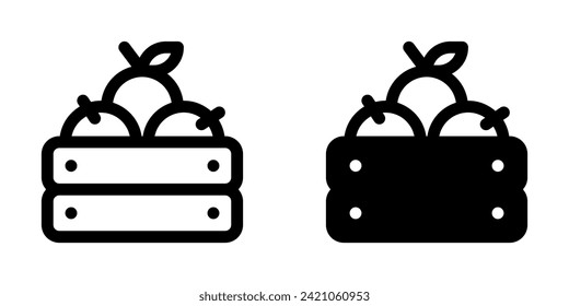 Editable apple crate vector icon. Fruit, farm, grocery, harvest. Part of a big icon set family. Perfect for web and app interfaces, presentations, infographics, etc