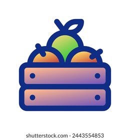 Editable apple crate vector icon. Fruit, farm, grocery, harvest. Part of a big icon set family. Perfect for web and app interfaces, presentations, infographics, etc