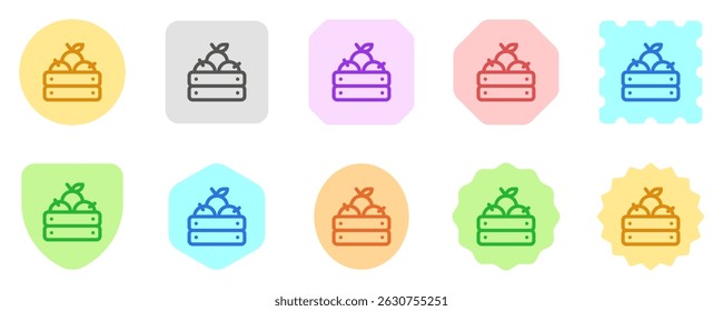 Editable apple crate vector icon. Fruit, farm, grocery, harvest. Part of a big icon set family. Perfect for web and app interfaces, presentations, infographics, etc
