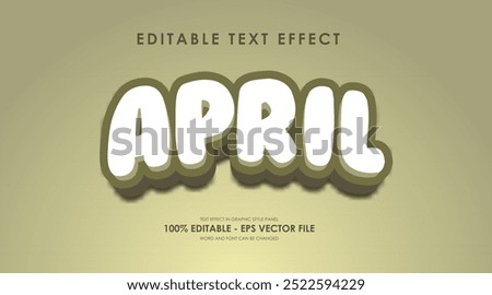 Editable April Pale Yellow Text Effect