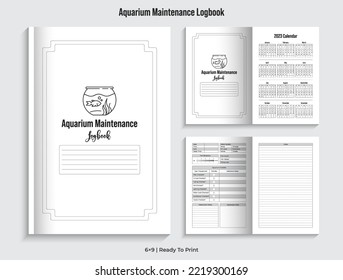 Manual de mantenimiento de acuario editable Diseño de interiores KDP listo para usar e imprimir