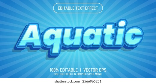 editable aquatic vector text effect with modern style design