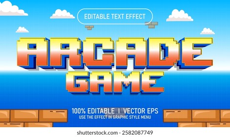 editable arcade game vector text effect with modern style design