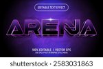 editable arena 3d vector text effect with modern style design