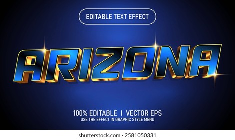 editable arizona 3d vector text effect with modern style design