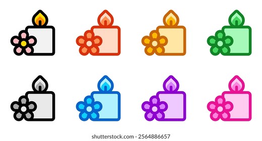 Editable aromatic candle vector icon. Wellness, spa, relaxation. Part of a big icon set family. Perfect for web and app interfaces, presentations, infographics, etc