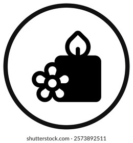 Editable aromatic candle vector icon. Wellness, spa, relaxation. Part of a big icon set family. Perfect for web and app interfaces, presentations, infographics, etc