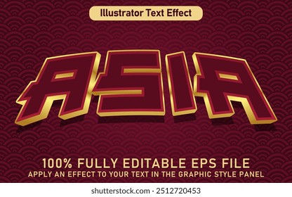 ARCHIVO EPS DE EFECTO DE TEXTO DE ASIA EDITABLE