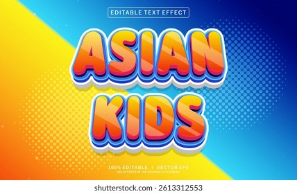 editable asian kids vector text effect with modern style design