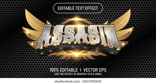 editable assassin vector text effect with modern style design