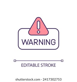 Editable assumption of risk icon representing product liability, isolated vector, thin line illustration.