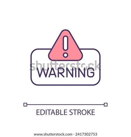 Editable assumption of risk icon representing product liability, isolated vector, thin line illustration.