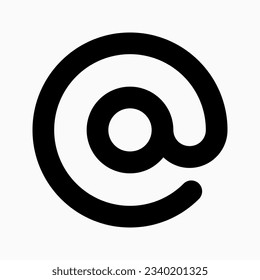 Editable en, mencionar, el icono vectorial de la dirección de correo electrónico. Parte de una familia de iconos grandes. Perfecto para interfaces web y de aplicaciones, presentaciones, infografías, etc