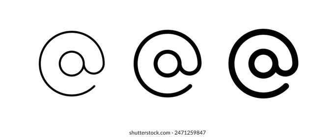 Editable at, mention, email address vector icon. Part of a big icon set family. Perfect for web and app interfaces, presentations, infographics, etc