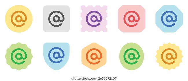 Bearbeitbar unter, Erwähnung, E-Mail-Adresse, Vektorsymbol. Teil einer großen Ikone-Set-Familie. Perfekt für Web- und App-Schnittstellen, Präsentationen, Infografiken usw.