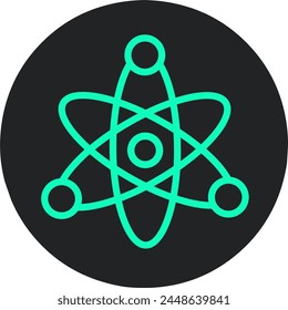 Editable atom vector icon. Science, physics, laboratory. Part of a big icon set family