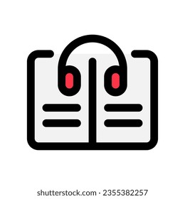 Editable audio book vector icon. Part of a big icon set family. Perfect for web and app interfaces, presentations, infographics, etc