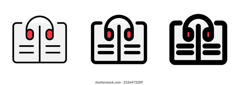 Editable audio book vector icon. Part of a big icon set family. Perfect for web and app interfaces, presentations, infographics, etc