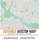 Editable Austin Texas Street Map