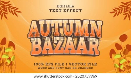 editable autumn bazaar text effect.typhography logo