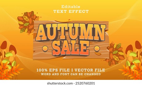 Efecto de texto de venta de otoño editable. Logo de tifografía